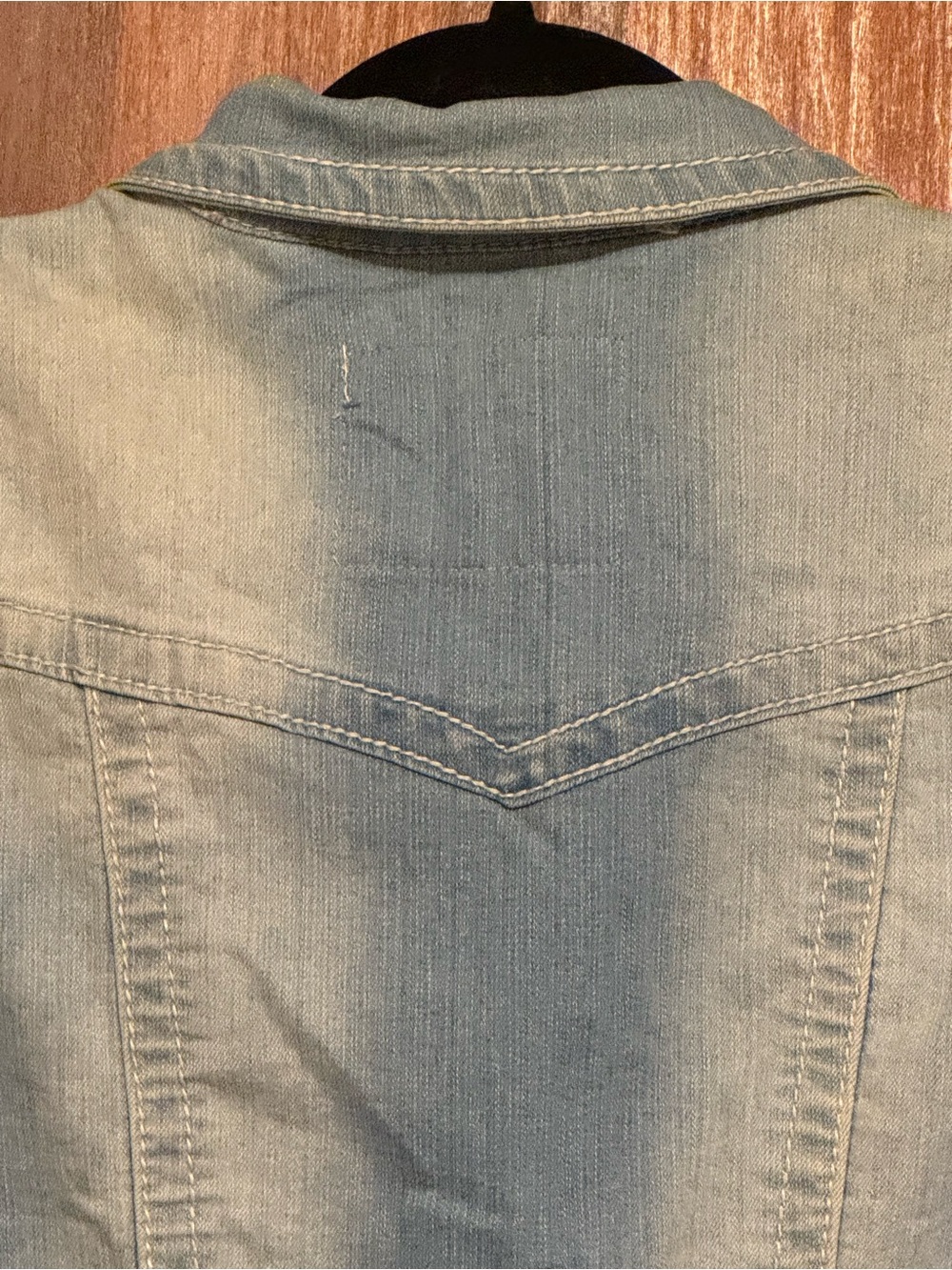 Maurice’s Lace Distressed Frayed Denim Boho Vest Size Large - Picture 6 of 6